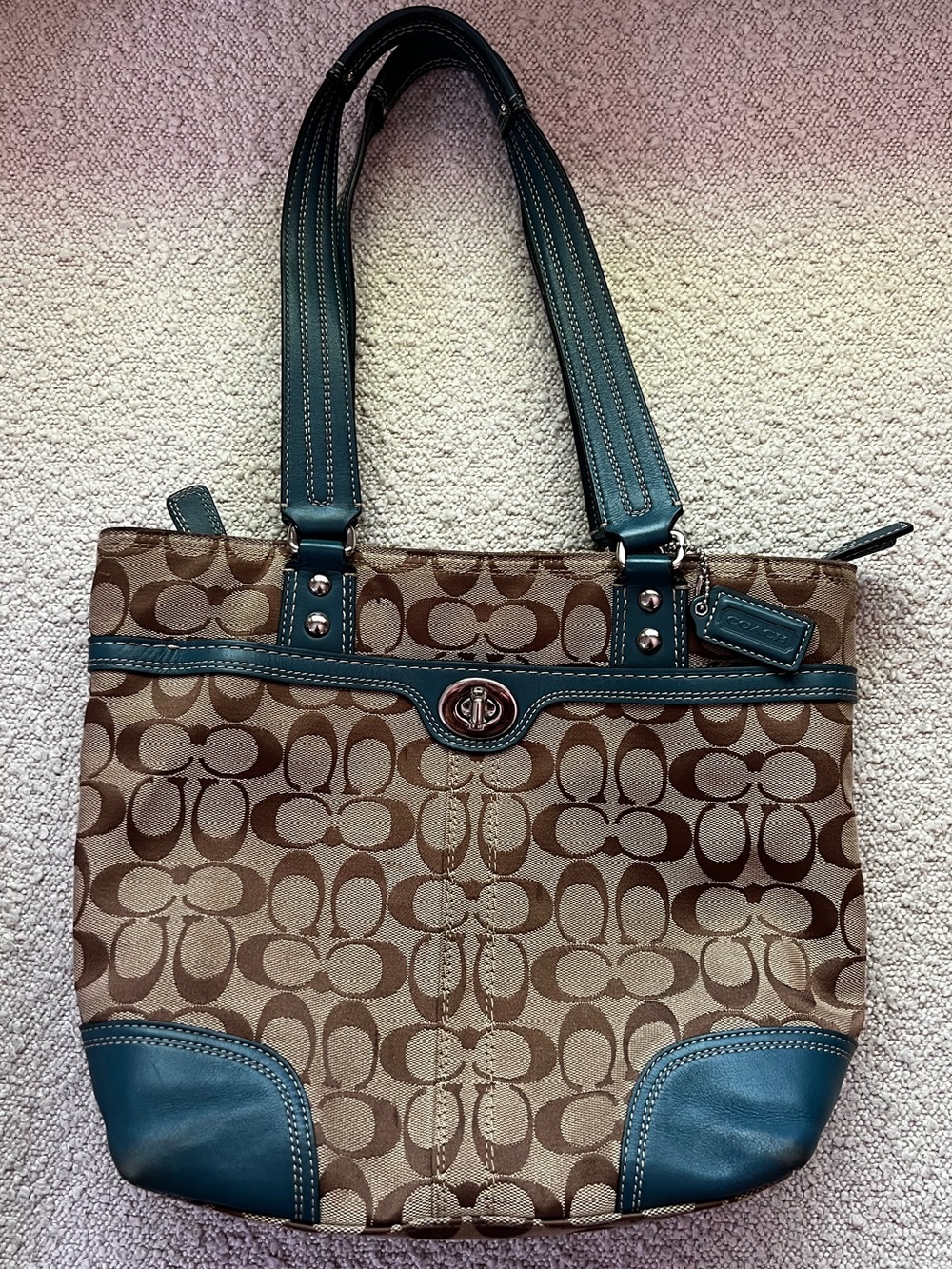 Coach Hampton Signature Tote Blue